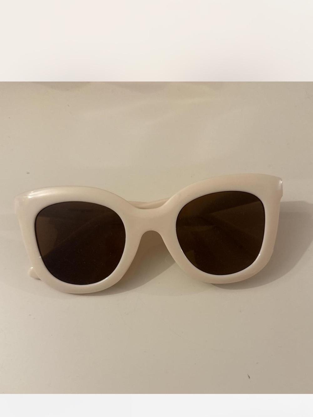 Women's Cream Cat-Eye Sunglasses with Brown Lenses